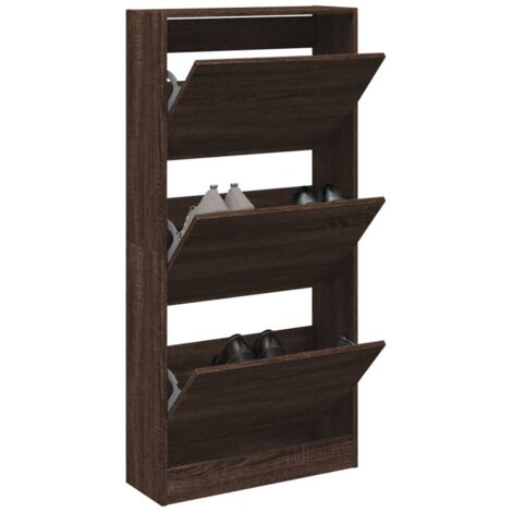 Scarpiera VidaXL In Legno Multistrato - 60x35x105 Cm, Rovere Marrone, Con 1 Cassetto E 5 Scomparti