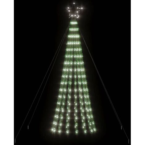 VidaXL Albero di Natale Preilluminato con Palline Bianco 240 cm PVC