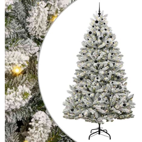 Extra Sottile Albero Di Natale Artificiale - Alaska PE / PVC Premium Smart 200 Led Luci 180 Cm