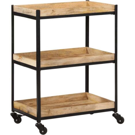 VidaXL Carrello da Cucina 100x48x89 cm in Legno Massello di Acacia