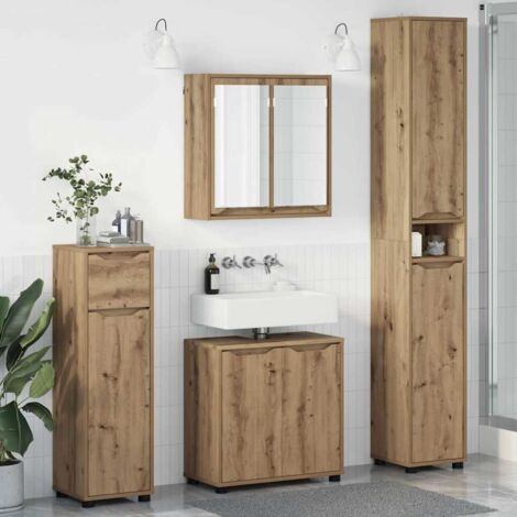 Mobile bagno a terra 120 cm bianco opaco con doppio lavabo e specchio - Calipso
