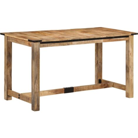 Tavolo Da Pranzo In Legno Massello Di Mango Con Struttura In Ferro 180 X 90 X 75 Cm Stile Industriale Vidaxl