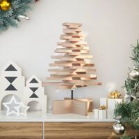 Albero di Natale Marrone 51 cm Legno massello di teak vidaXL