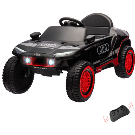 12-V-Kinderauto mit Fernbedienung, Audi-Lizenz, großes Kinderauto, 70-W-Motor, Federung, LED-Leuchten, Eva-Reifen, Kinder von 3–8 Jahren – Schwarz (1/5)