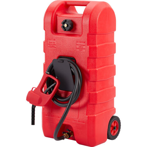 Kraftstofftrolley 56 Liter mit Zapfpistolenpumpe, Kraftstoff Mobile Tankanlage für Benzin Diesel Kerosin,Rot