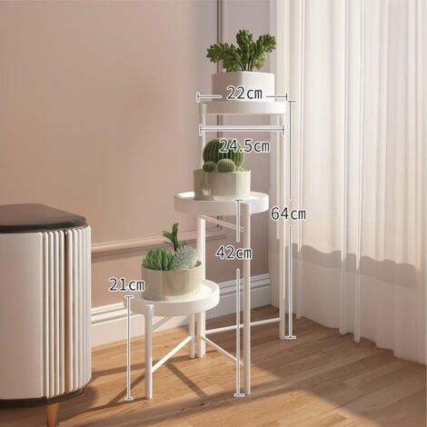 ZEECER Pflanzenständer Aus Metall – 38,1 Cm Hoher Runder Blumentisch Für Drinnen & Draußen (rostfrei)