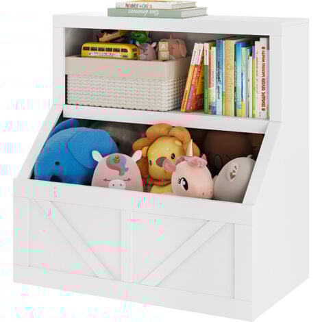 COSTWAY Kinder Bücherregal 4 Fächer - 59cm Höhe Naturholz Für Kinderzimmer