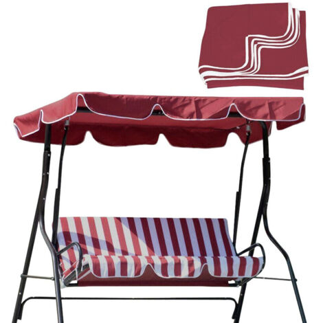 Ersatzdach Gartenschaukel Universal Hollywoodschaukel 2 Sitzer Grün Ersatz Bezug Sonnendach Schaukel Dach (Rot, 142 x 120 x 18 cm)