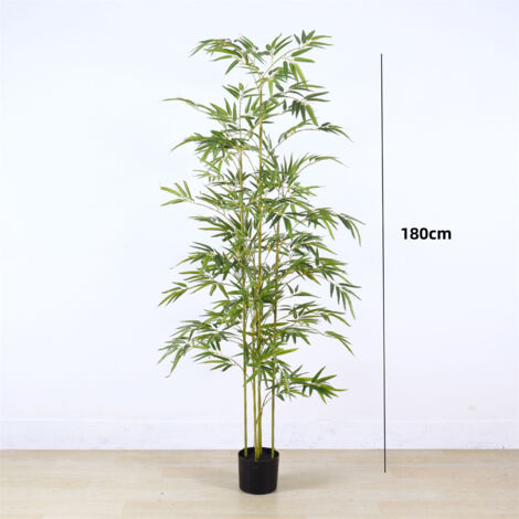 Bambus-Strauch Bambus Kunstpflanze Bambusbaum Kunstbaum Baum Knstliche  Pflanze Bamboo Knstlich Echtholzstamm Innendekoration Deko 180 cm