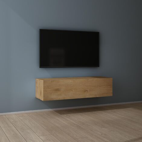 Mai & Mai Fernsehtisch Fernsehschrank TV Schrank Verdeckter Griff mit Soft-Close Lowboard Hängeschrank für Wohnzimmer in Kerneiche BTH: 120x40,2x30 cm Fernsehschrank02