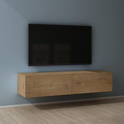 Mai & Mai Fernsehtisch Fernsehschrank TV Schrank Verdeckter Griff mit Soft-Close Lowboard Hängeschrank für Wohnzimmer in Kerneiche BTH: 140x40,2x30 cm Fernsehschrank02 (1/5)