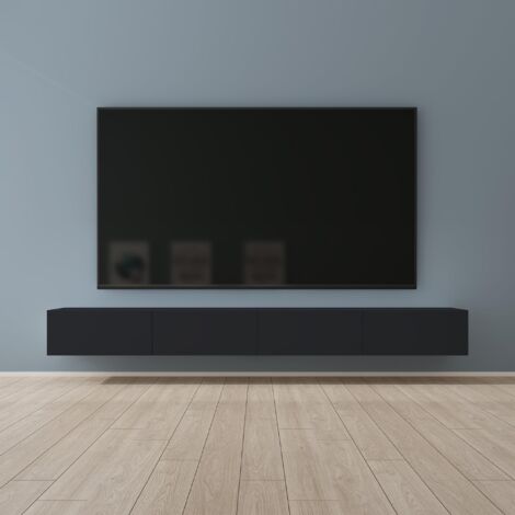 Mai & Mai Fernsehtisch Fernsehschrank TV Schrank Verdeckter Griff mit Soft-Close Lowboard Hängeschrank für Wohnzimmer in Matt Anthrazit BTH: 280x40,2x30 cm Fernsehschrank02