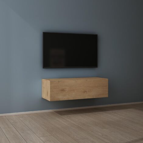 Mai & Mai Fernsehtisch Fernsehschrank TV Schrank Verdeckter Griff mit Soft-Close Lowboard Hängeschrank für Wohnzimmer in Kerneiche BTH: 100x40,2x30 cm Fernsehschrank02