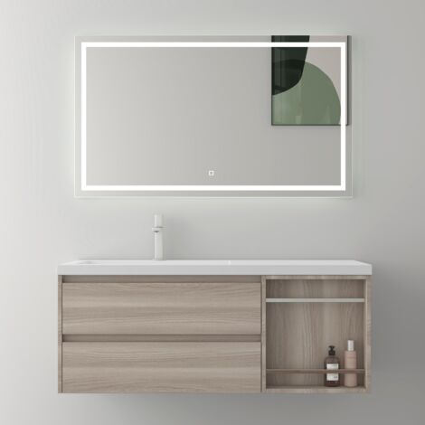 Mai & Mai Badmöbel-set Waschtisch mit Unterschrank mineralguss Waschbecken-Unterschrank 120x46x49cm Al Oak Open