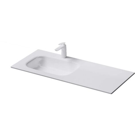 Mai & Mai Waschbecken Einbauwaschbecken Doppelbecken Mineralguss Waschtisch Waschplatz große Ablagefläche rechteckig Breite: 100cm Col04