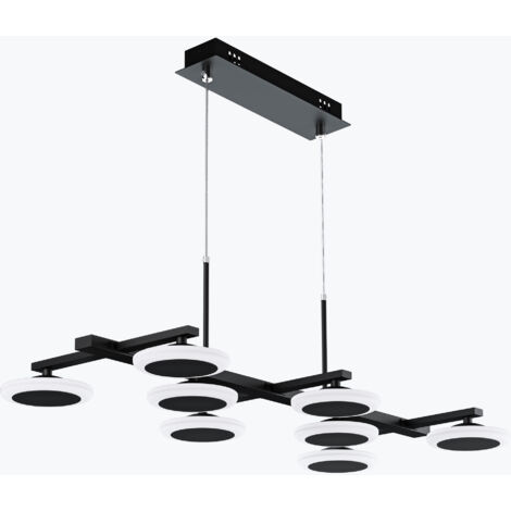 Mai & Mai Pendelleuchte Esstisch 72cm LED Hängelampe für Esszimmer, dimmbar Hängeleuchte mit Fernbedienung, 32W matt Schwarz Esstischlampe mit verstellbarem Kabel für Wohnzimmer Schlafzimmer