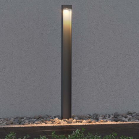 Mai & Mai Stehleuchte Außenleuchte 6x6x80cm IP65 Wegeleuchte Außen  Außenpollerleuchte für Garten, 3000K Stehlampe Gartenlampe  Außenlampe Standleuchte Sandgrau dunkel 5W BaldersLights