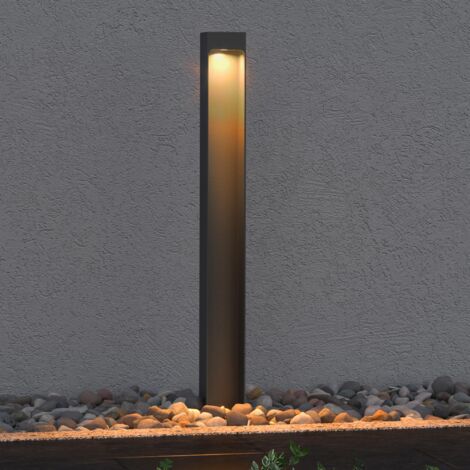 Mai & Mai Stehleuchte Außenleuchte 6x6x60cm IP65 Wegeleuchte Außen  Außenpollerleuchte für Garten, 3000K Stehlampe Gartenlampe  Außenlampe Standleuchte Sandgrau dunkel 5W BaldersLights