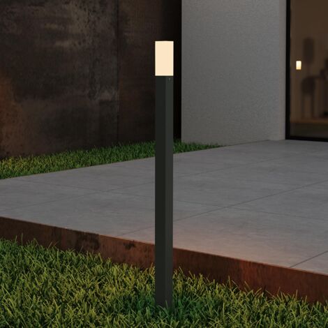 Mai & Mai Außenleuchte 38x38x806mm IP65 Wegeleuchte Außen  Pollerleuchte für Garten, 3000K Stehlampe Gartenlampe  Außenlampe Standleuchte Sandgrau dunkel 3W Deus Lumina