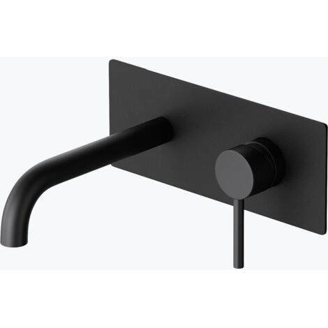 Mai & Mai Armatur Wandarmatur WA112 in schwarz aus Messing Waschbeckenarmatur inkl. Einbaukörper (1/5)