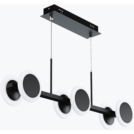 Mai & Mai Pendelleuchte Esstisch 70cm LED Hängelampe für Esszimmer, dimmbar Hängeleuchte mit Fernbedienung, 24W matt Schwarz Esstischlampe mit verstellbarem Kabel für Wohnzimmer Schlafzimmer