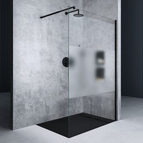 Mai & Mai Duschwand für Dusche Duschabtrennung 60x200cm Walk-In Schwarz ESG-Sicherheitsglas 10mm NANO Glas BRAM3 Bremen2MS (1/5)