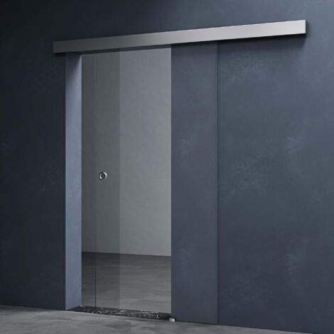 Mai & Mai Glasschiebetür komplettset softclose Amalfi in Klarglas, Griffart: Muschelgriff, BxH: 77,5x205cm, 15 mm Wandabstand, inkl. Softclose-Automatik, 8mm ESG-Sicherheitsglas