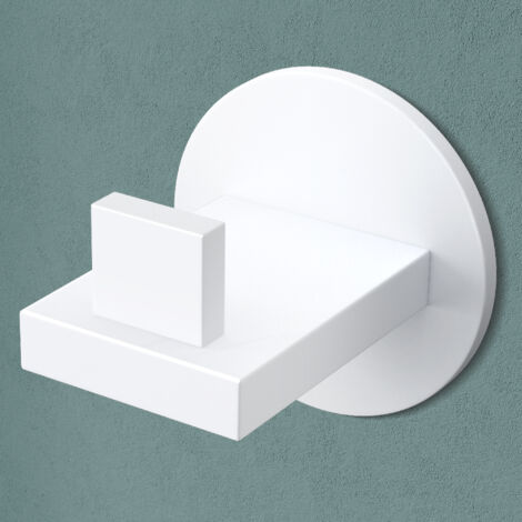 Mai & Mai Kleiderhaken 1 Stück Wandgarderobe Wandhaken aus Edelstahl Garderobenleiste Garderobenhaken 6cm Matt weiß Stalo-08