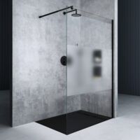 Mai & Mai Duschwand für Dusche Duschabtrennung 80x200cm Walk-In Schwarz ESG-Sicherheitsglas 10mm NANO Glas BRAM1 Bremen2MS