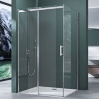 Mai & Mai Duschkabine Duschabtrennung 8mm Sicherheitsglas mit NANO 100x120cm Eck-Dusche mit Schiebetür Ravenna18