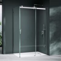 Mai & Mai Eckdusche 80x160 cm Duschkabine inkl. Duschtasse Sicherheitsglas 8mm ESG beidseitige NANO-Beschichtung Schiebetür Dusche R-17