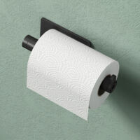 Mai & Mai Toilettenpapierhalter ohne Bohren, Klopapierhalter WC aus Edelstahl, Toilettenpapier Halterung Rollenhalter Matt schwarz Lino-02