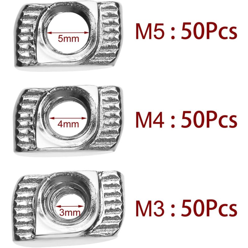 50 Dadi A T M3 Per Profili Alluminio - Dadi Scorrevoli Per Costruzioni Meccaniche - Foto 3