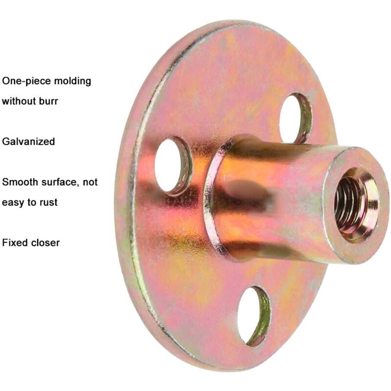 5 Dadi Flangiati A 3 Fori M10 - Ferro Zincato Per Fissaggio Mobili E Collegamenti - Foto 8