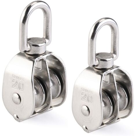 Puleggia In Acciaio Inox 304 Con 2 Cuscinetti – Tipo V Per Fune 10 Mm, Portata 250 Kg