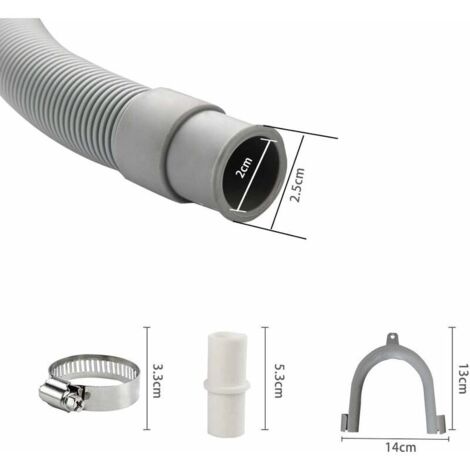 Kit Manguera Lavadora 2.5 Metros Extensión Kit De Extensión Para Lavadora | Manguera De Desagüe Y Llenado De 2.5 Metros, Color Gris/azul Accesorios Lavadora Universal