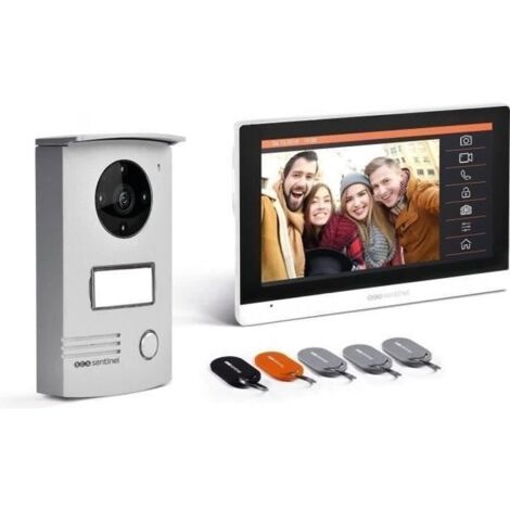 Scs Sentinel – Interphone vidéo filaire 2 fils avec écran tactile 7 pouces – Grand angle 120° – IP55 – Vision nocturne – 3 badges RFID inclus