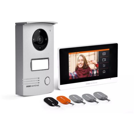 Scs Sentinel – Interphone vidéo filaire 4.3'' tactile – Badges RFID VisioDoor – Vision nocturne – Platine grand angle – IP55 – Garantie 5 ans