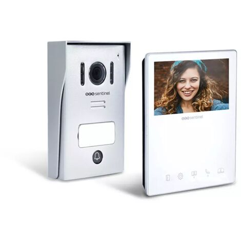 Scs Sentinel – Interphone vidéo filaire 4,3 pouces – Écran tactile – IP55 – Déclenchement gâche et portail – 10 mélodies – Installation murale