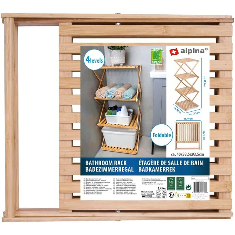 Scaffalatura Pieghevole In Bamb&ugrave; - 3 O 4 Strati, Per Scarpe, Bagno O Cucina, Multifunzione