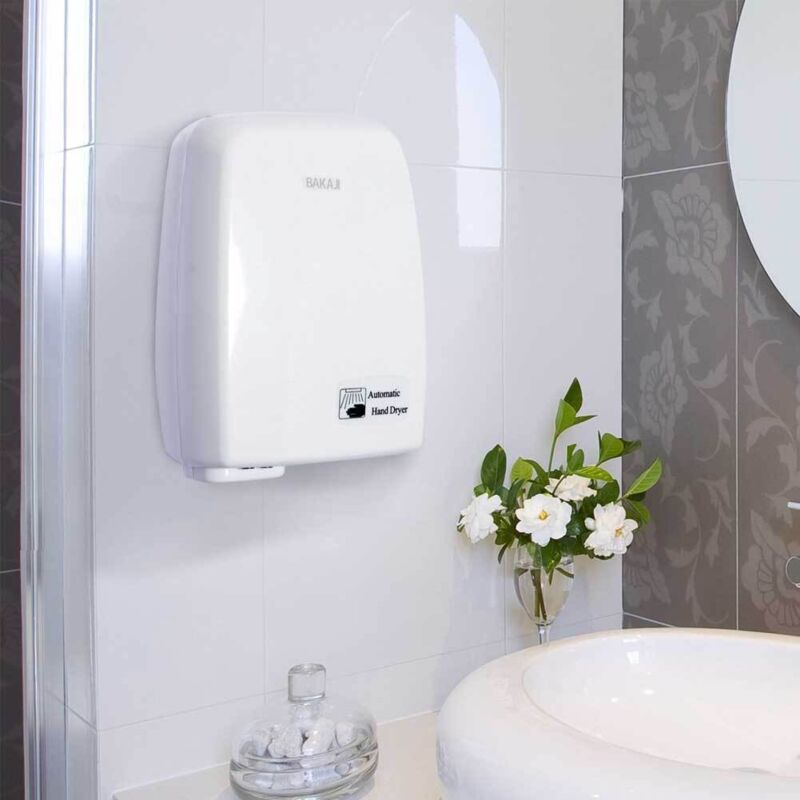 Asciugamani Elettrico A Parete Con Fotocellula - Getto Aria Calda, 1200W, Per Hotel E Bagni - Foto 8