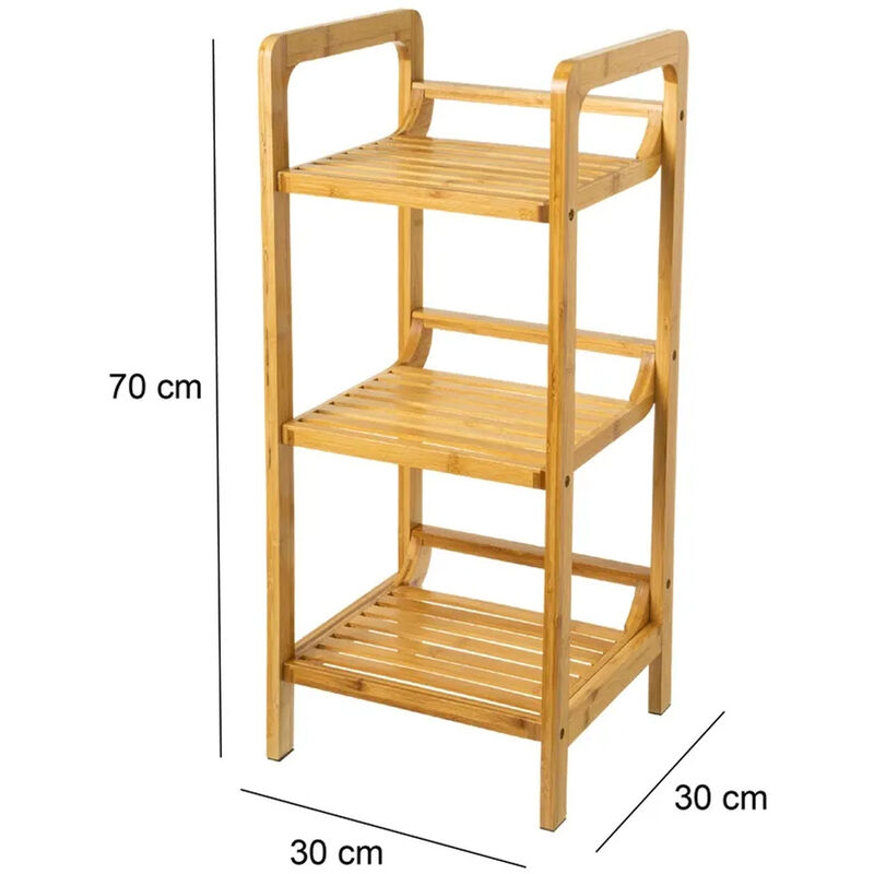 Scaffale da Bagno Portaoggetti in Bambù Multiuso Salvaspazio Mensole a  Colonna