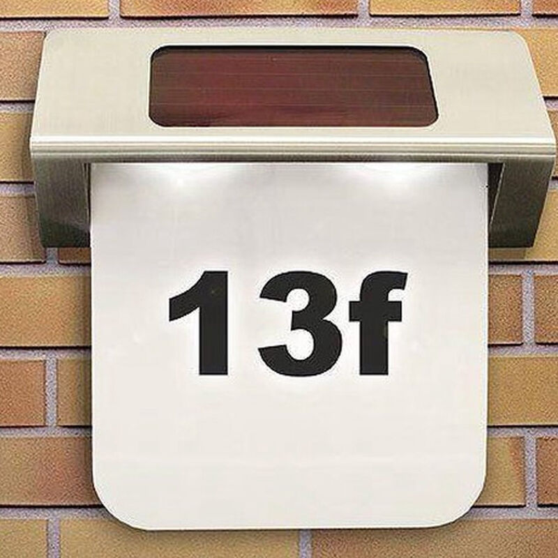 Targa Solare Auto Crepuscolare Numero Civico LED Solare YUNYODA - Illuminato 4 LED Con Sensore Crepuscolare IP44 Per Esterni Numero Civico Solare Auto- Illuminato