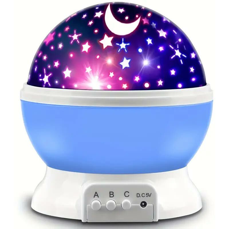 Lampada Proiettore Stelle E Luna Rotante, Luce Notturna RGB Per Cameretta, USB/batterie, Effetto Galassia