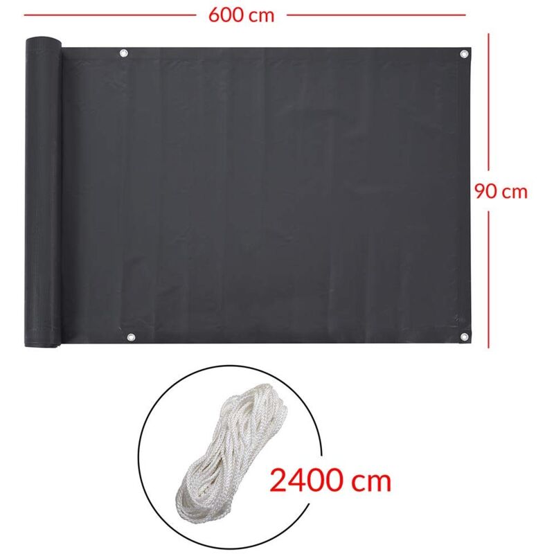 TELO FRANGIVISTA JAROLIFT PER BALCONE - Traspirante, Antivento, 600x90 Cm, Marrone - Foto 7