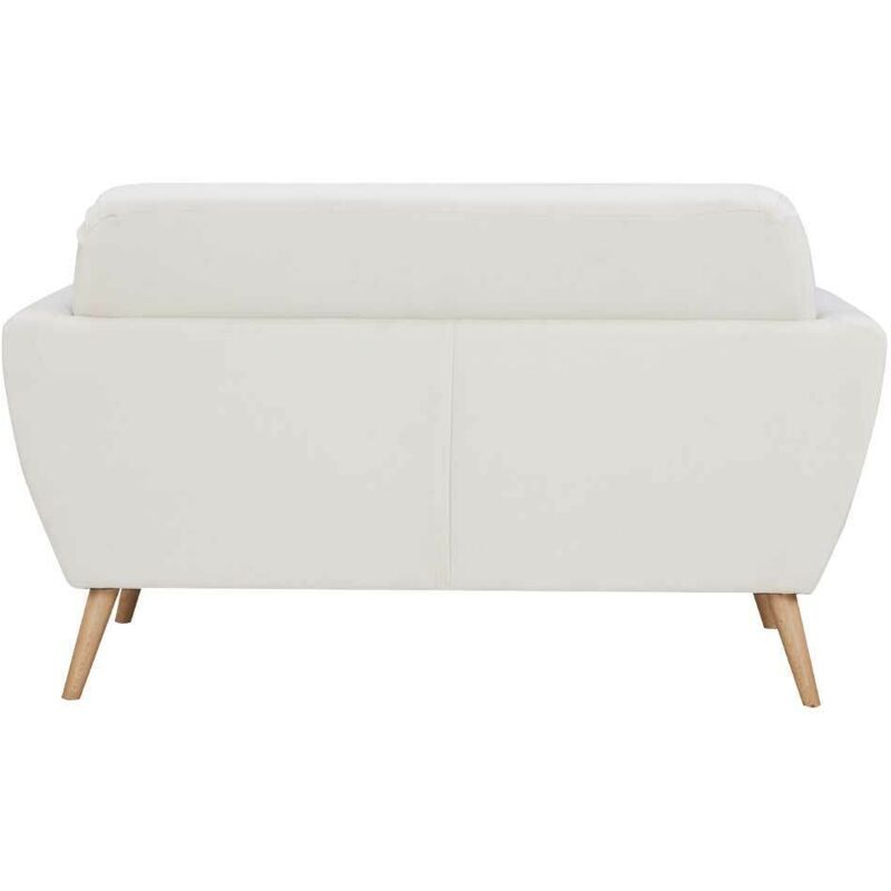 Divano Conchiglia 2 Posti BAKAJI - Tessuto Lino, Imbottitura Schiuma Alta Densità, Legno Massello, Beige - Foto 9