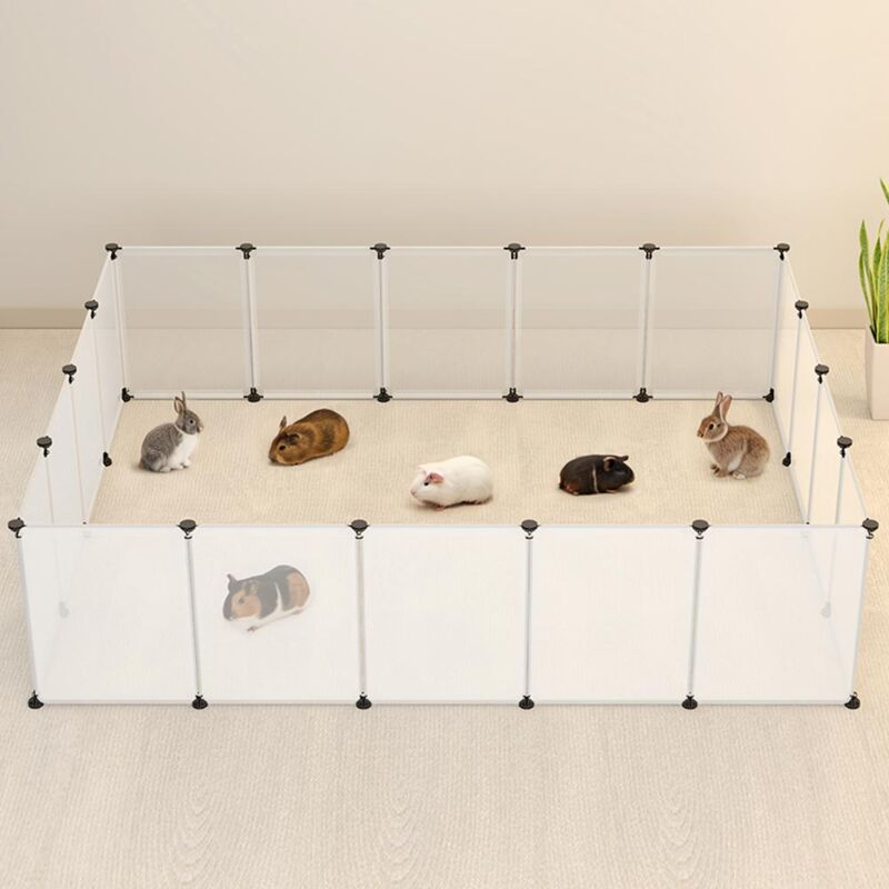 Recinto Per Animali BAKAJI Modulabile - Con Porta, Pannelli 77x100cm, Per Interni/Esterni, Cani, Gatti, Conigli - Foto 8