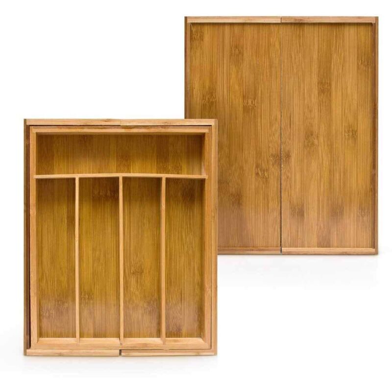 Hsyan Portaposate Espandibile Per Cassetto Da Cucina 27-45,5 Cm – Organizzatore Regolabile In Plastica, 3+2 Scomparti
