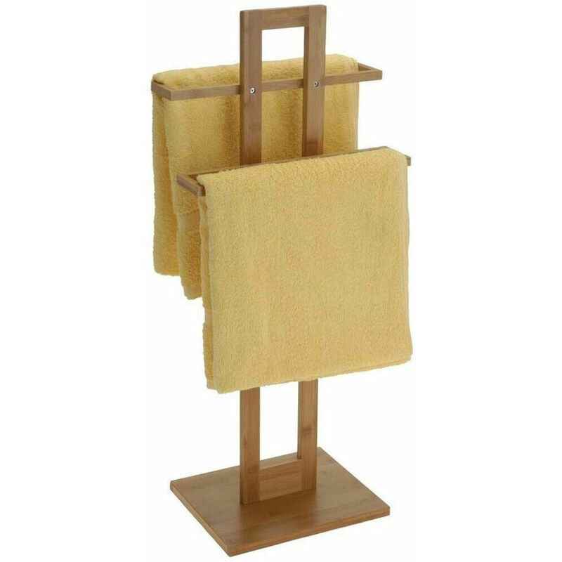 Portasciugamani Da Terra BAKAJI Modello Milano - 3 Aste Regolabili, Base Rotonda, Colore Bianco - Foto 5