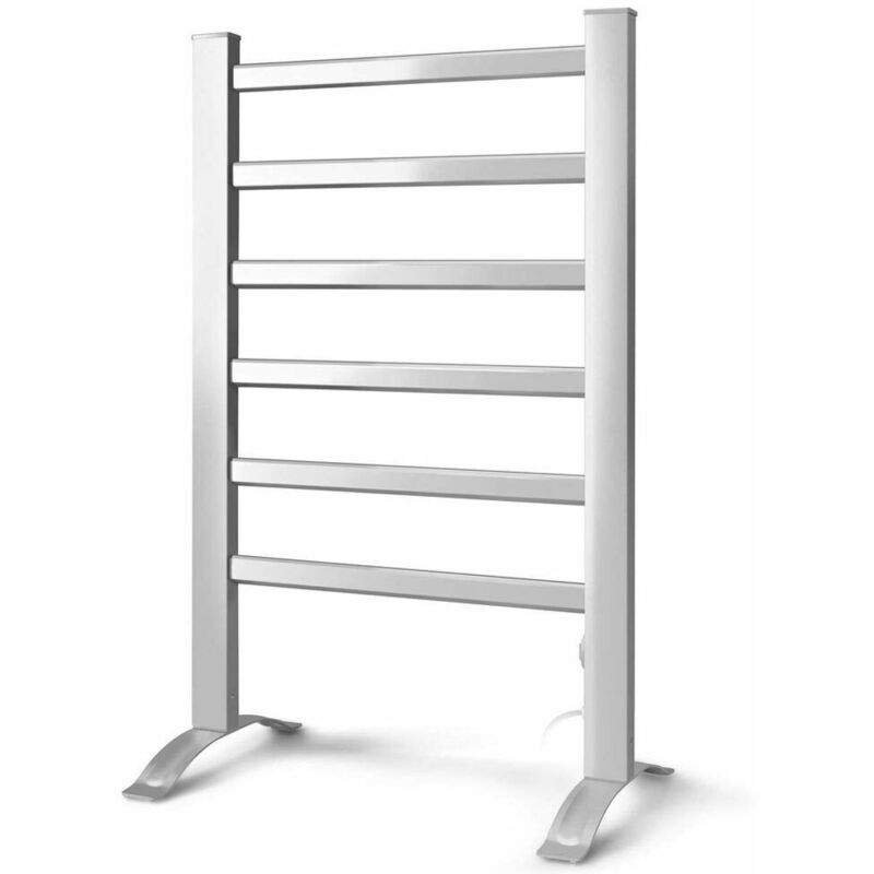 Color:Nero ilbcavne Scaldasalviette Termoarredo Elettrico da Terra Basso Consumo 100W Asciugabiancheria Portatile Verticale Portasciugamani con 5 Strisce Riscaldanti 